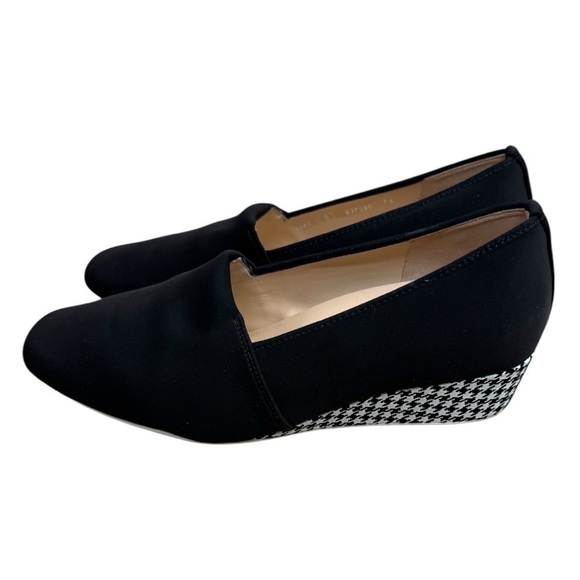 HASSIA JESOLO BLACK STRETCH SLIP ON Size US 8 UK 39 EU 6 Width J Black Wedge - Picture 2 of 8